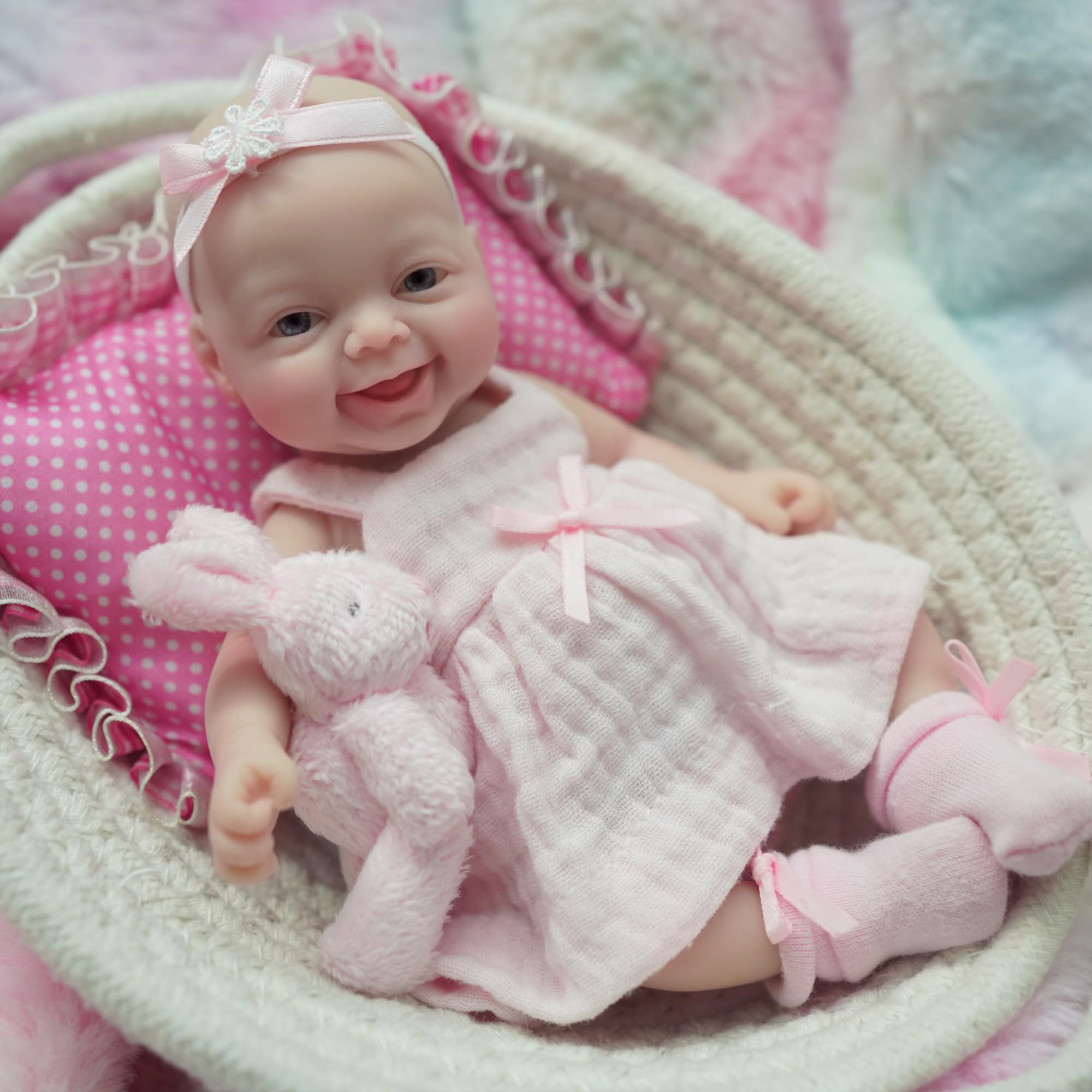 ตุ๊กตาซิลิโคนขนาดเล็ก 7 นิ้ว พ - Reborn Baby Doll Silicone Realistic บทวิจารณ์และราคา