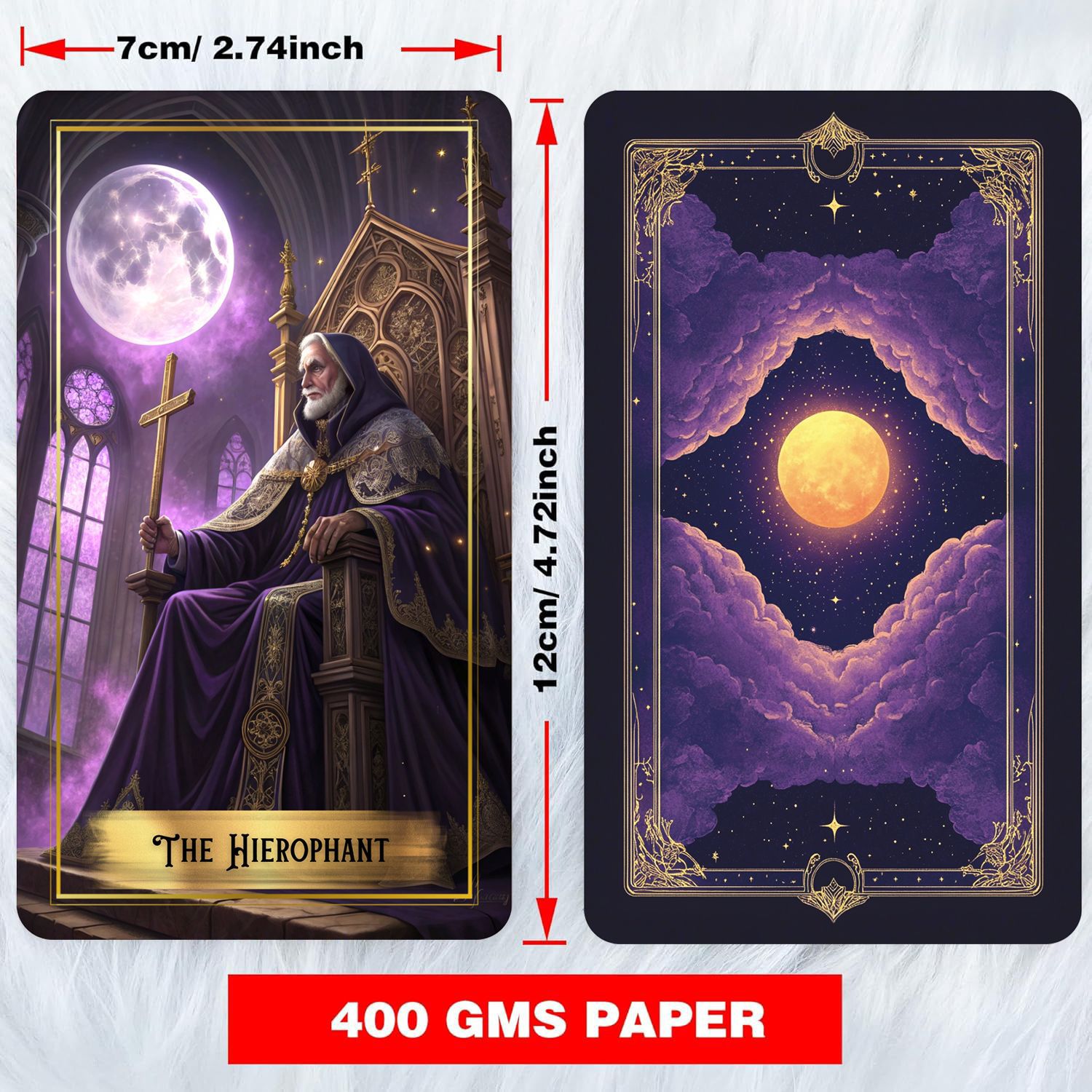 ชุดไพ่ทาโรต์มูนสีม่วงพร้อมคู่ม - Tarot Cards Deck With Guidebook บทวิจารณ์และราคา