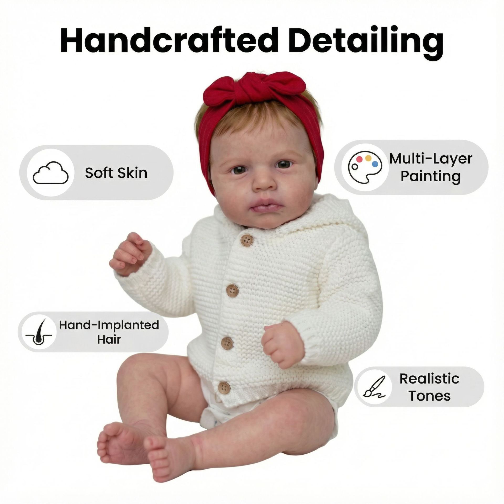 ตุ๊กตาเด็กแรกเกิด LOULOU ขนาด  - Reborn Baby Doll Silicone Realistic บทวิจารณ์และราคา